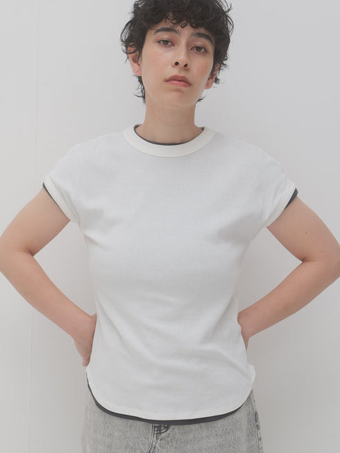 SHORT SLEEVE RIB TEE / Y241-81020-5